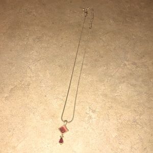 Red diamond with ruby attached necklace